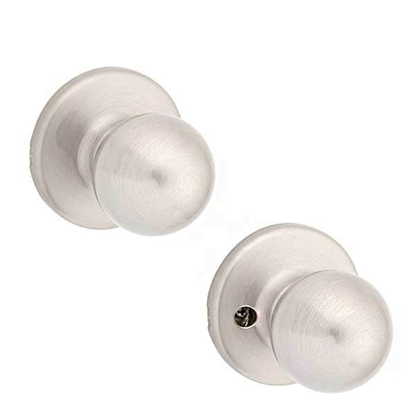 Kwikset: Polo Passage Door Knob with Round Rose  Satin Nickel